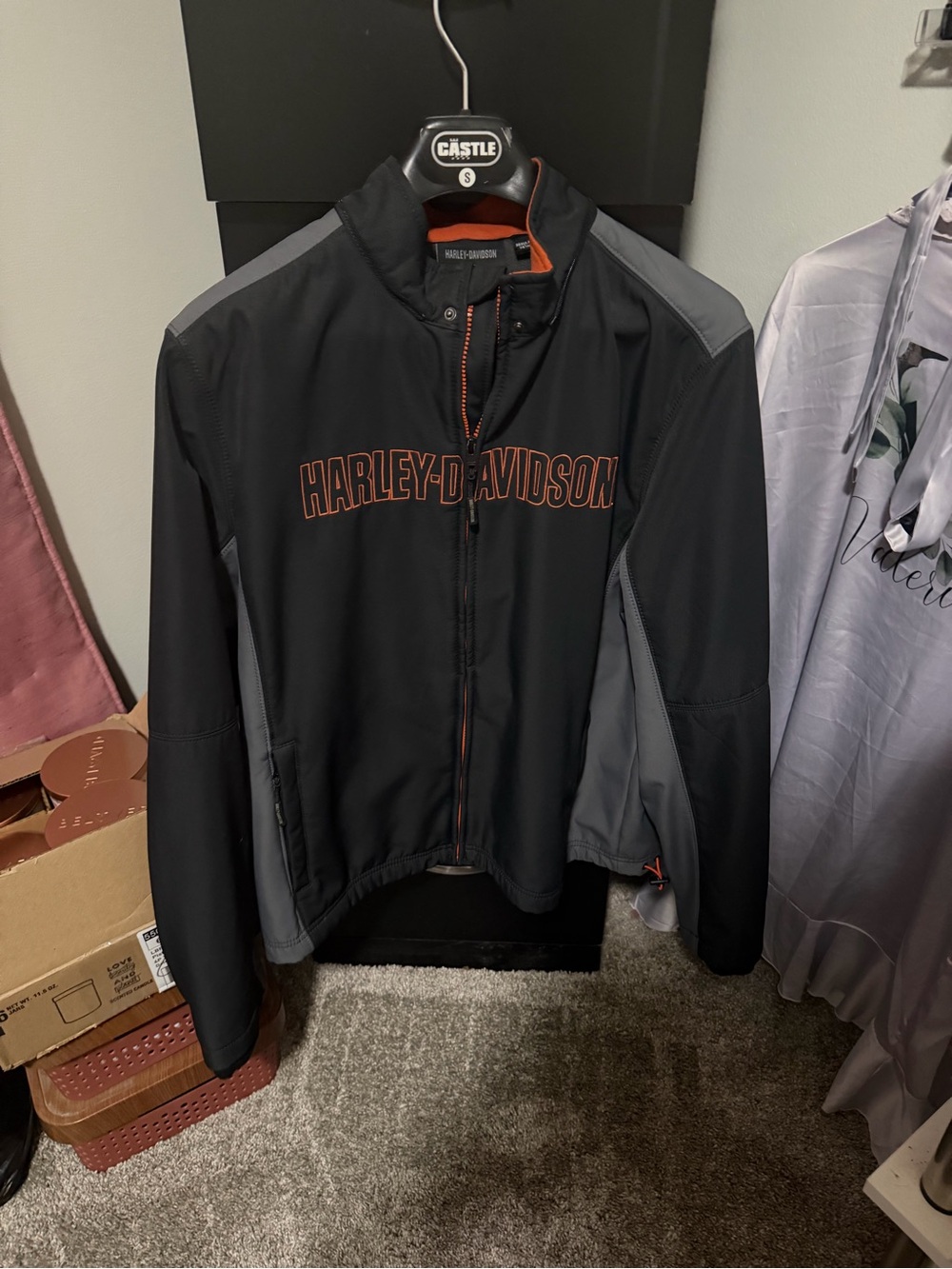Harley-Davidson Men’s Black & Gray Lightweight Zip Jacket